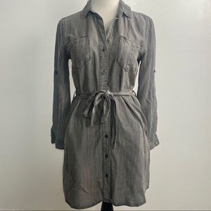 NWT Velvet Heart Tencel Gray Denim Shirt Dress XS—pockets!